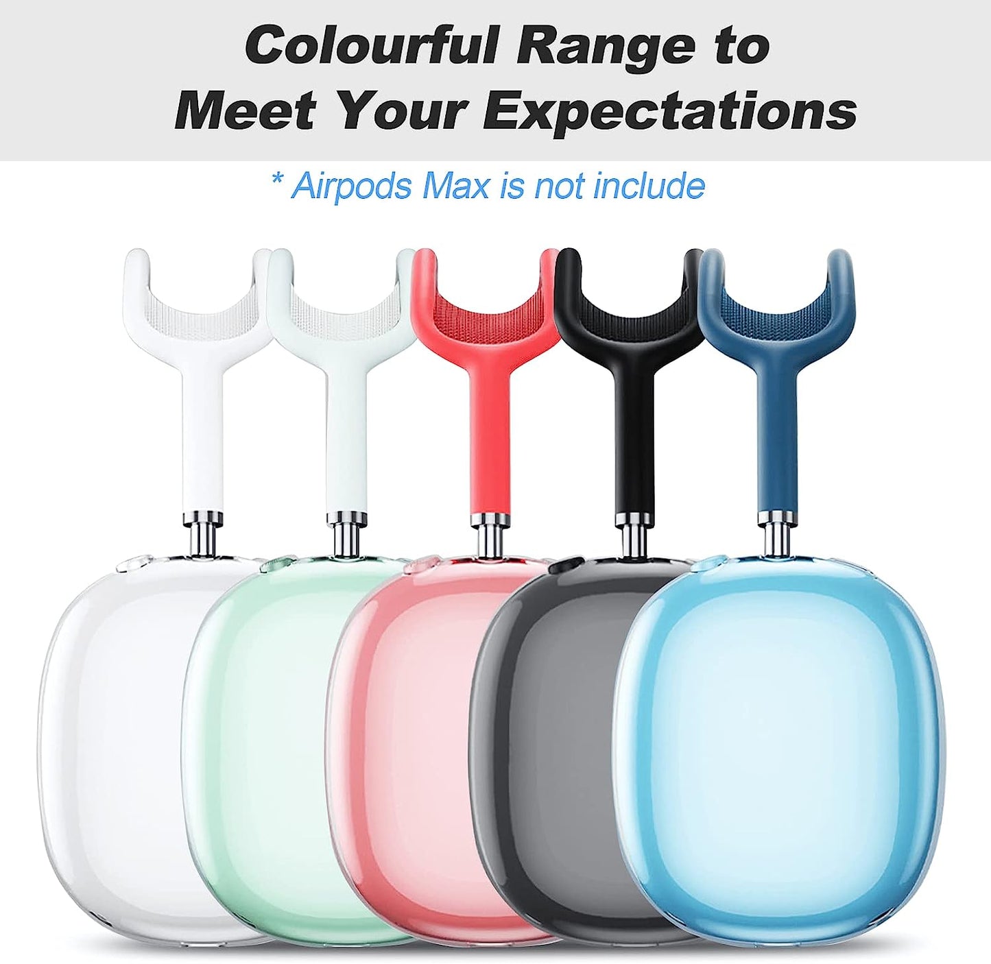 Foweroty Case Cover for Airpods Max, Soft TPU Clear Anti-Scratch Protective Cover for Airpod Max, Transparent Accessories Skin Protector for Airpods Max Headphones (Clear)  Foweroty   