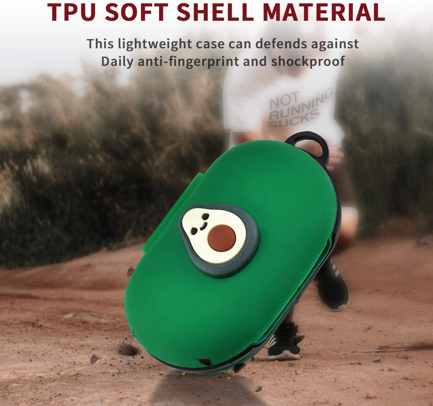 Newseego Compatible with Galaxy Buds（2019） Case, Galaxy Buds+ plus （2020） Cover Cute 3D Soft Case with Ring Buckle Keychain Galaxy Buds Case-Avocado  Newseego   