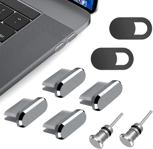 Gavemi USB C Dust Plug and 3.5Mm Headphone Plugs for Laptop，Phone，Thunderbolt Port Protection anti Dust Cover Compatible with Macbook Pro/Air (Gray)  Gavemi   