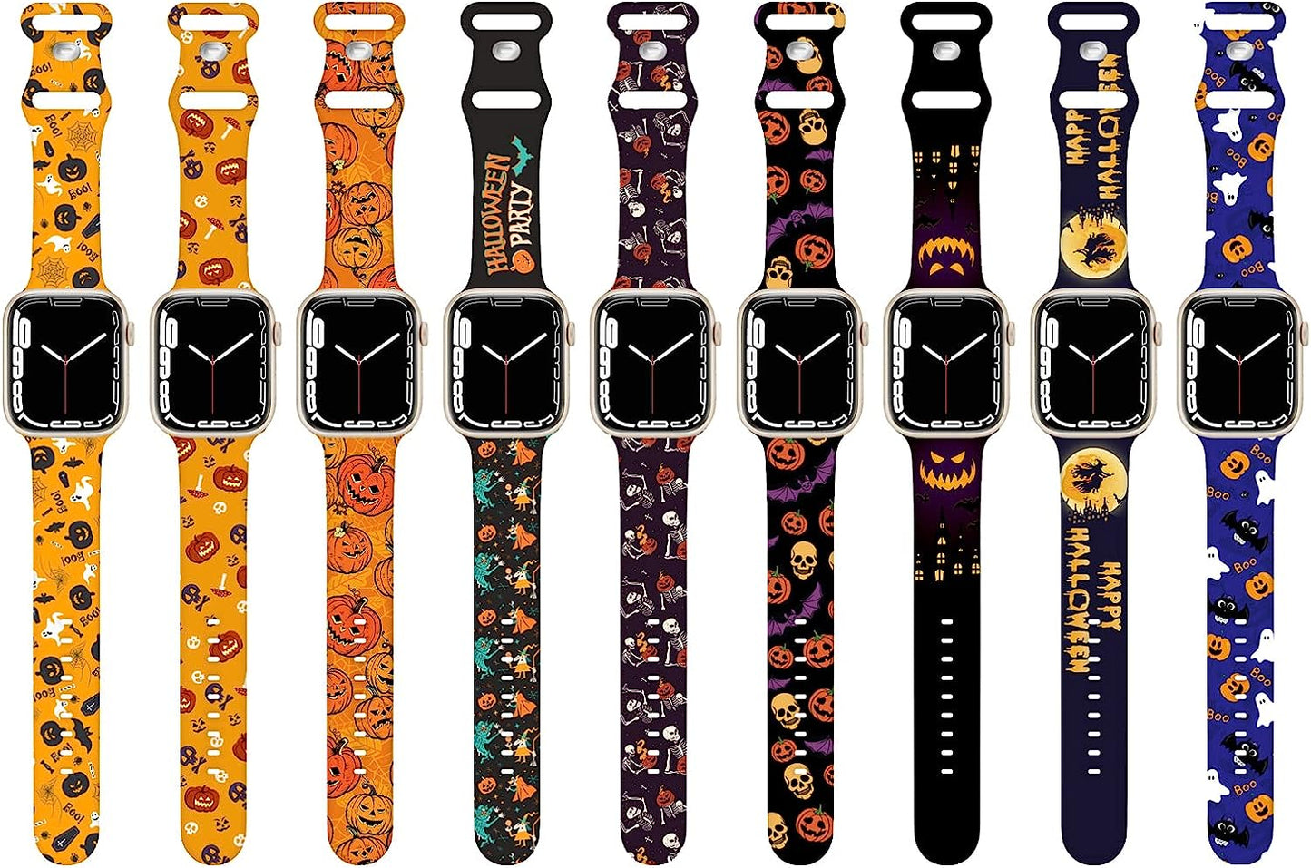 HYHMXB Chic Breathable Character Halloween Bands Compatible with Apple Watch 42Mm 44Mm 45Mm M/L,Grade Soft Silicone Sports Wristband Strap for Iwatch SE & Series 7/6/5/4/3/2/1 (Item 2)  HYHMXB   