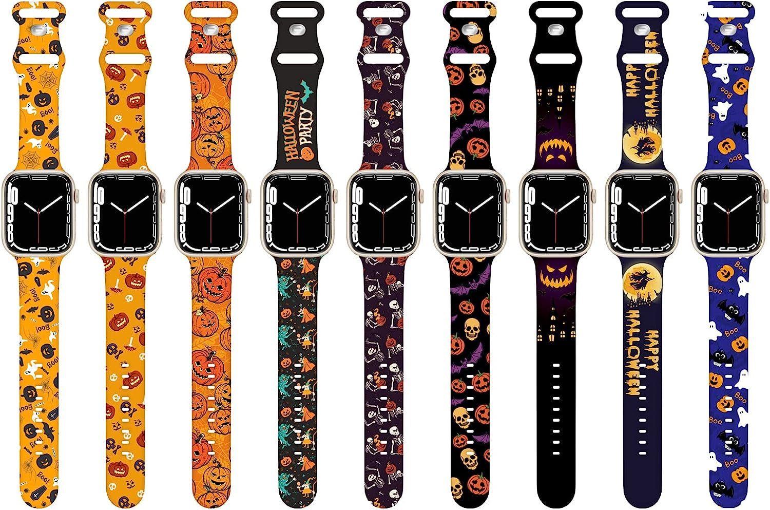 HYHMXB Chic Breathable Character Halloween Bands Compatible with Apple Watch 42Mm 44Mm 45Mm M/L,Grade Soft Silicone Sports Wristband Strap for Iwatch SE & Series 7/6/5/4/3/2/1 (Item 2)  HYHMXB   