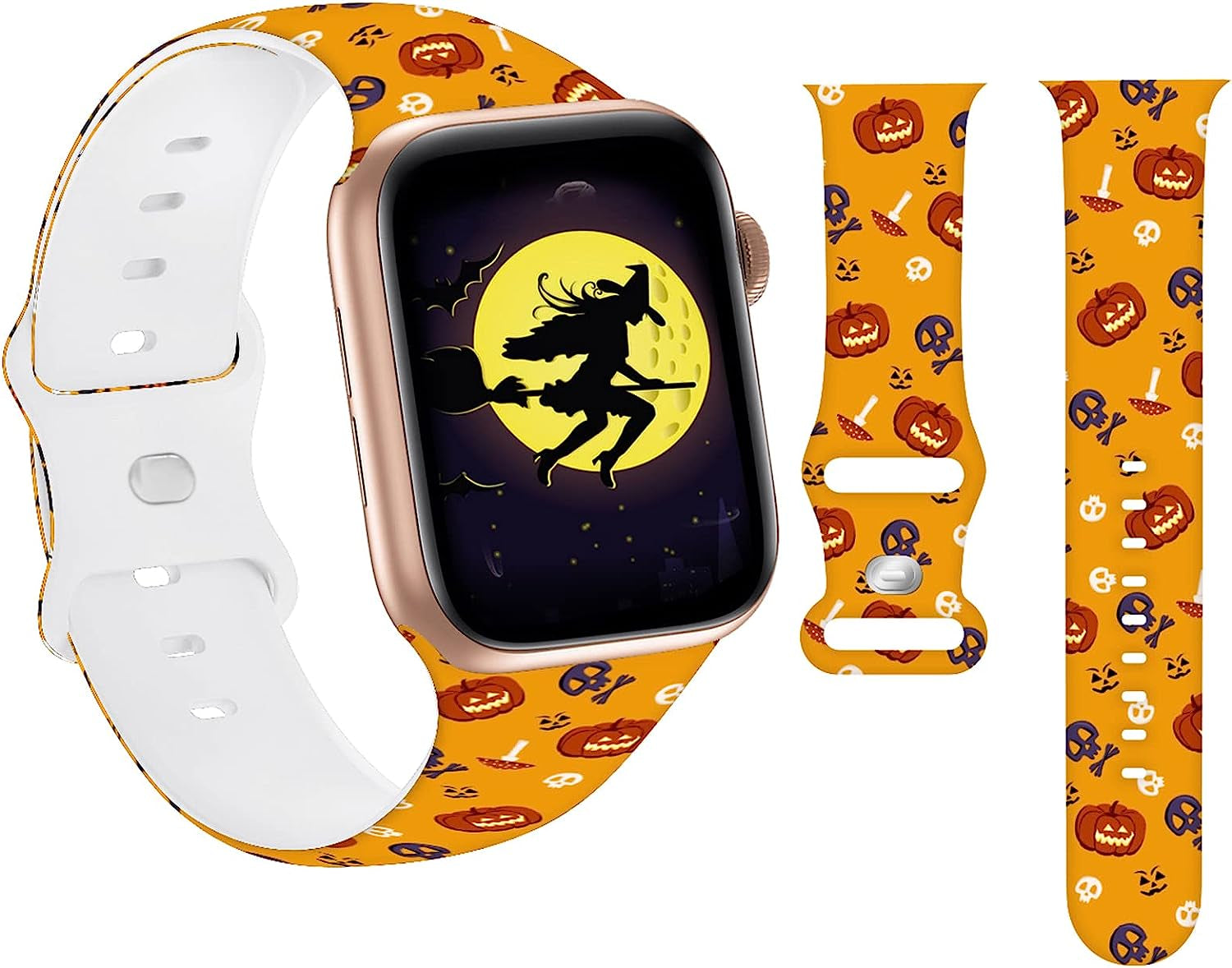 HYHMXB Chic Breathable Character Halloween Bands Compatible with Apple Watch 42Mm 44Mm 45Mm M/L,Grade Soft Silicone Sports Wristband Strap for Iwatch SE & Series 7/6/5/4/3/2/1 (Item 2)  HYHMXB Item 4 42mm/44mm/45mm M/L 