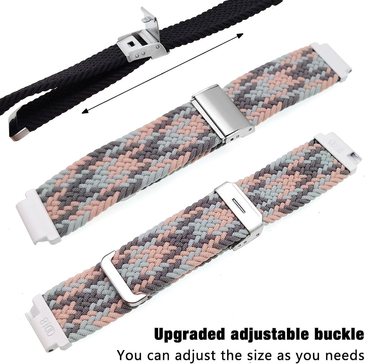 Abanen Braided Elastic Loop Watch Bands for Garmin Venu 2S / Vivoactive 4S / Vivomove 3S, 18Mm Elastic Soft Stretchy Nylon Quick Dry Women Wristband Strap for Forerunner 255S/255S Music  Abanen   