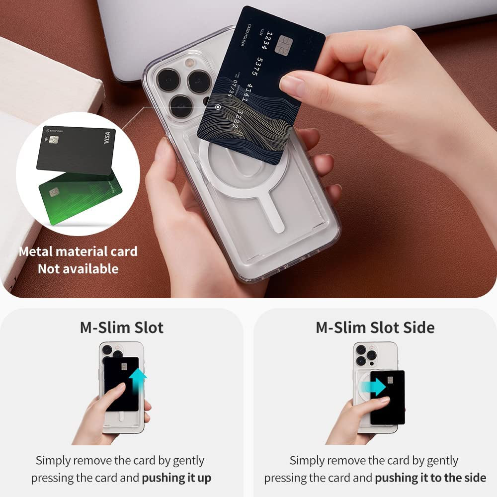 Sinjimoru Open-Frame Magnetic Wallet for Magsafe, Magnetic Clear Card Holder Case Compatible with Apple Iphone 12 13 14 plus Pro Max Wallet for Mag-Safe, Cell Phone Credit Card Case. M-Slim Slot  Sinjimoru Co.Ltd   