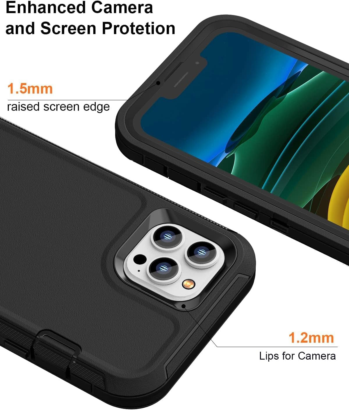 FEIYAR HOME Design for Iphone 11 Pro Max Case with 2 X Tempered Glass Screen Protector, Military Grade Full Body Drop Protective Shockproof Heavy Duty Case for Iphone 11 Pro Max 6.5 Inch (Black)  FEIYAR HOME   