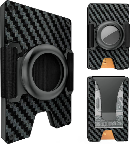 CAXGEK Men'S Wallet for Airtag | Slim Air Tag Money Clip | Aluminum Airtag Card Holder | Minimalist Airtag Wallet | RFID Shield [2 Caps, without Airtag]  CAXGEK   