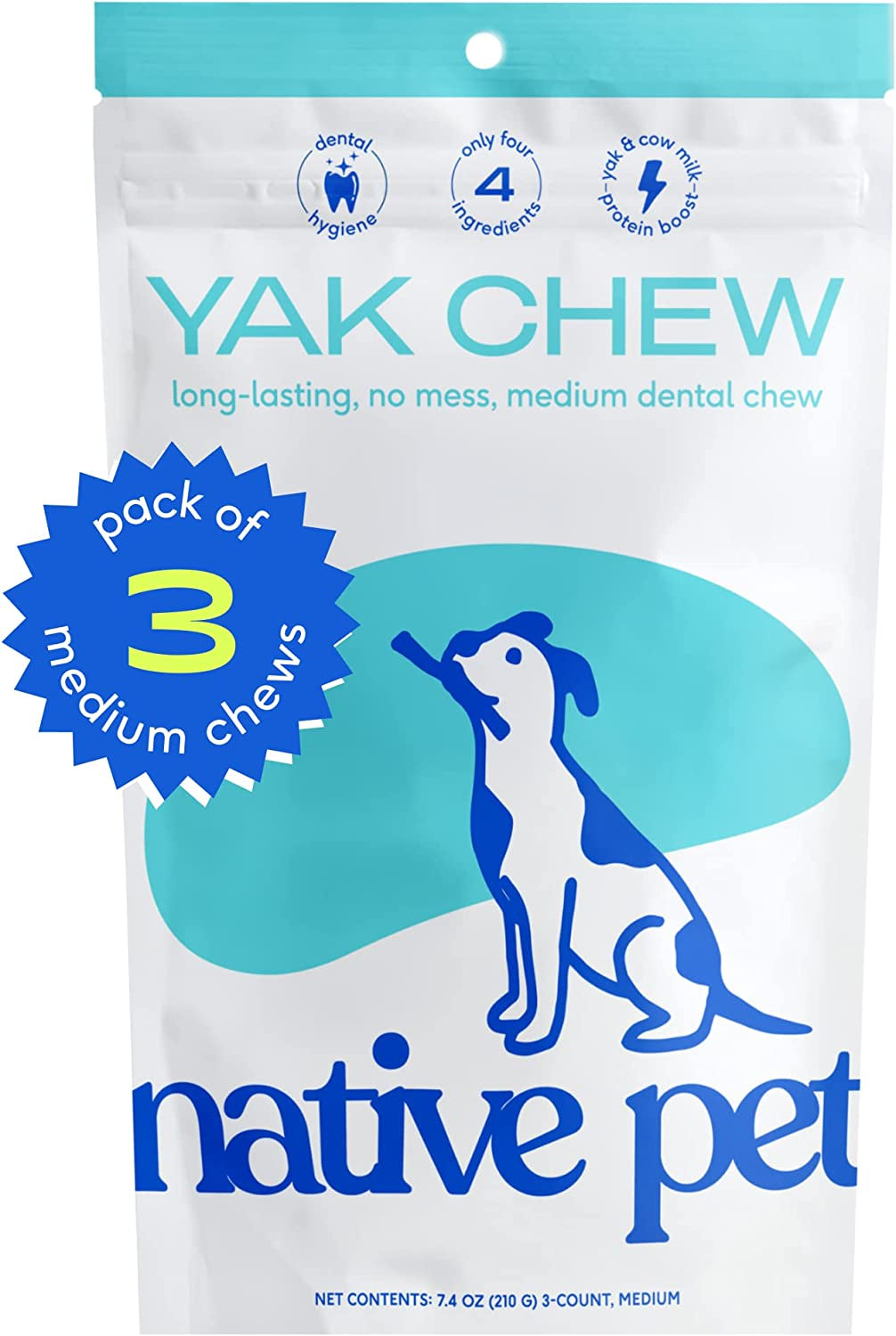 Native Pet Yak Chews (3 Medium Chews)  Native Pet   