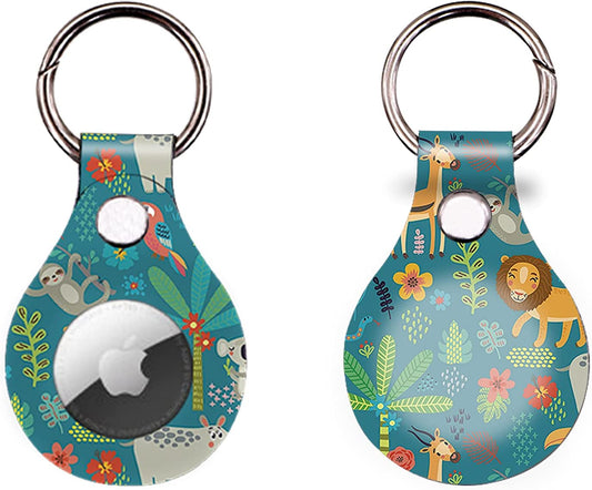 Coki Case Anti-Scratch Lightweight Protective Case for Apple Airtag 2021, Animal Paradise Portable Cover with Accessory for Airtags Keychain, Soft Pets Anti-Lost Tag Holder (1Pcs, Cute Animals)  CoKi Case   