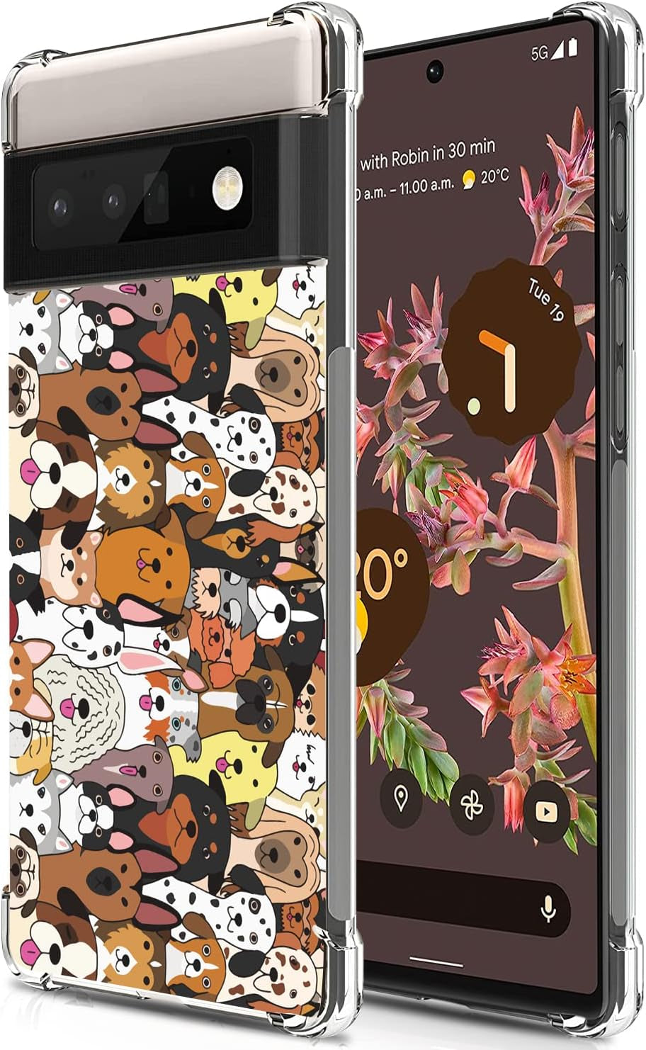 BEIMEITU for Google Pixel 6 Clear Case Kids Cute Cat Colored, Women Girls Kids Cartoon Cat Pattern Lovely Case Cover, Shockproof Protect Girly Phone Case for Google Pixel 6 6.4"  BEIMEITU Dogs For Pixel 6 Pro 