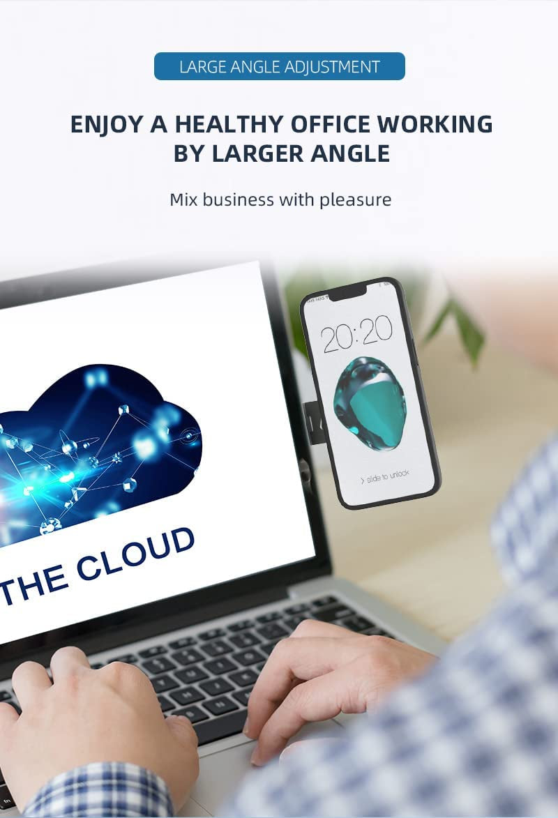 MZMSUTU Laptop Phone Mount Phone Holder Adjustable Laptop Side Clip Magnetic Phone Mount Foldable Laptop or Desktop Monitor Side Mount Phone Expansion Stand for All Phones Computer Laptop Bracket  MZMSUTU   