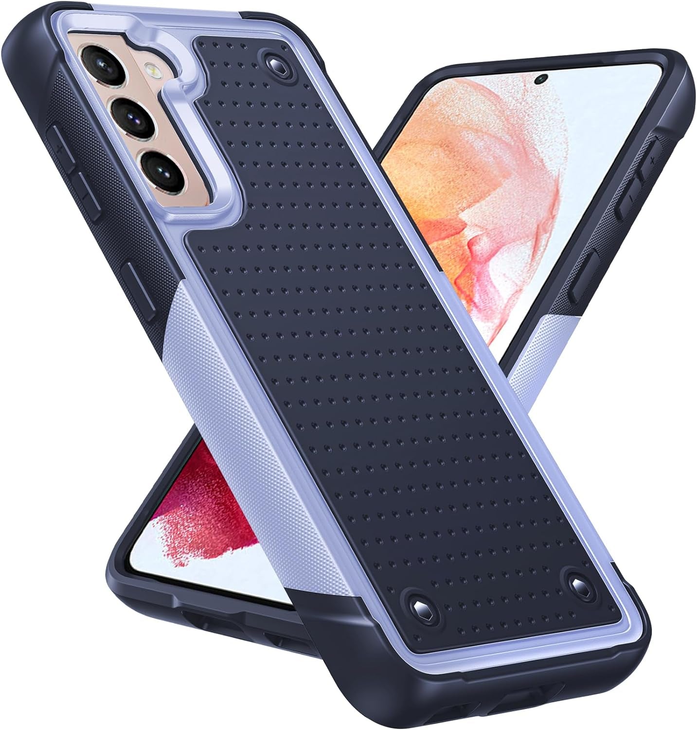 Leyi for Samsung Galaxy S21+ plus Case, Samsung S21 plus Case 5G, Shockproof Heavy Duty Dual Layer Protective Hard PC Textured Back & Soft Bumper Case for Galaxy S21 Plus, Black  LeYi Purple Samsung Galaxy S21 5G 