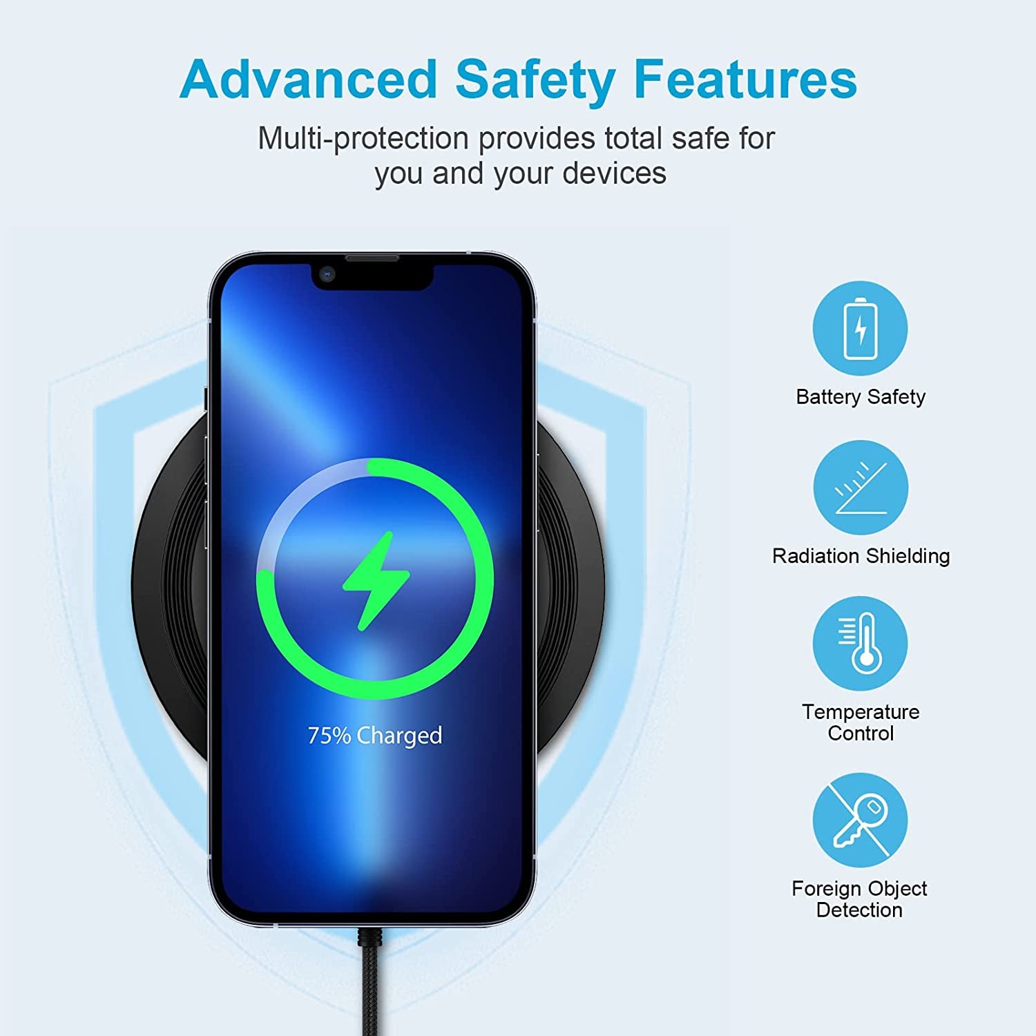 Wireless Charger, 15W Fast Wireless Charging Pad with QC 3.0 Adapter for Samsung Galaxy S23/S23 Ultra/S22/S21/S20/S10/S9/S8/S7, Z Flip4, Z Fold4, Pixel 7A/7/7 Pro/6/5/4 XL, Iphone 14/13/12/11/X/8, LG  Shenzhen Chuang Wei Da Technology Co., LTD   