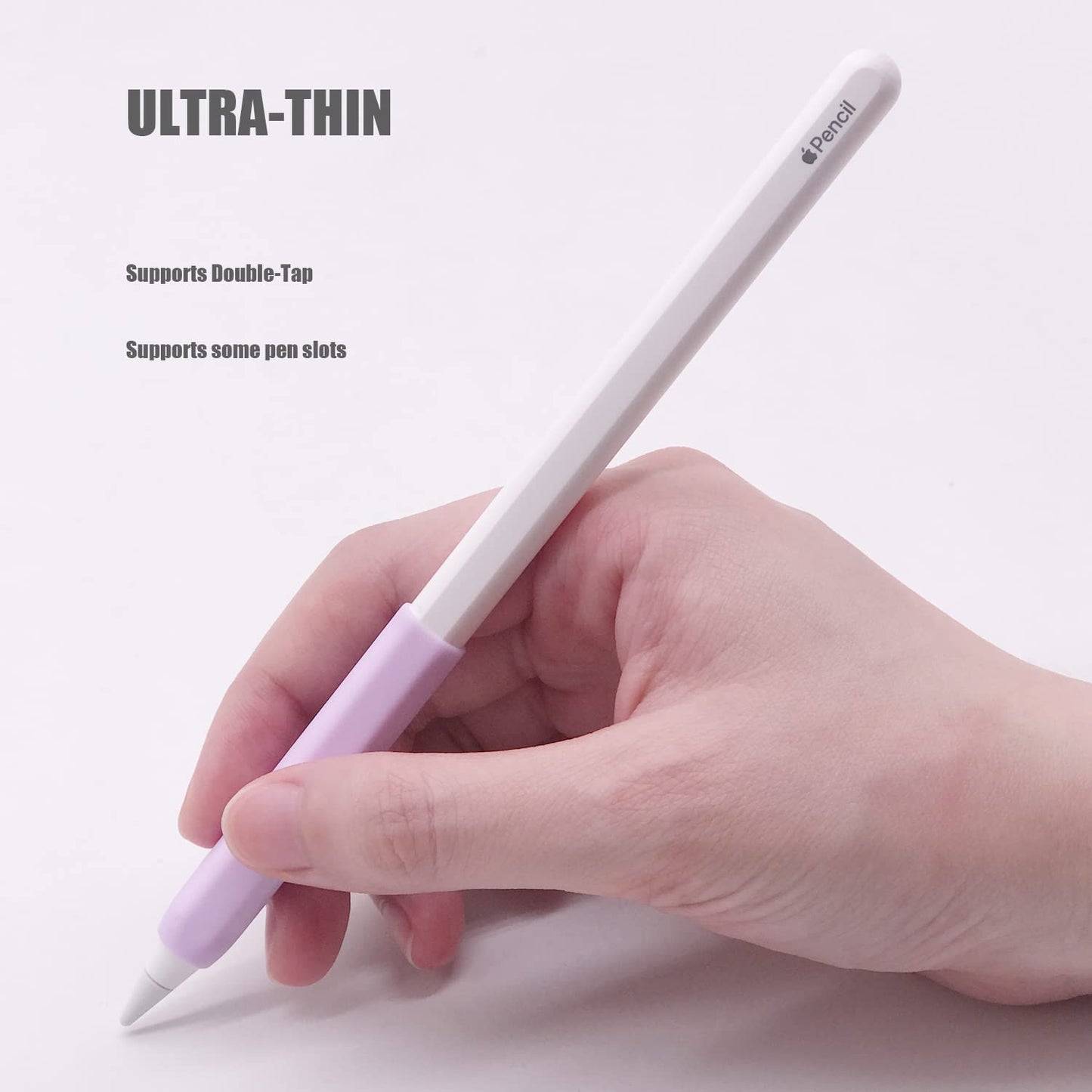 4 Pack Ergonomic Grip Designed for Apple Pencil 2Nd Generation,Yinva Silicone Case Cover Sleeve Compatible with Apple Pen 2 Gen Support Magnetic Charging (Pink, Purple,Blue,Black)  YINVA   