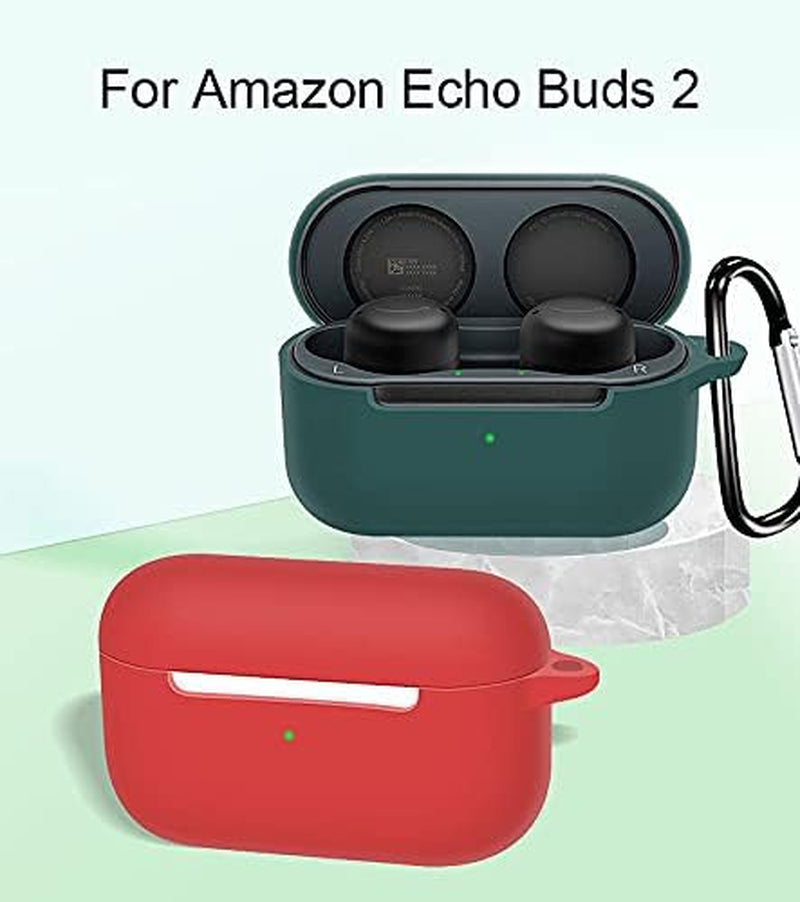 Gesuche Compatible for Echo Buds 2 Wireless Earbuds Case with Keychain,Silicone Protective Cover Accessories Compatible with Echo Buds 2 Generation (Red)  Gesuche   