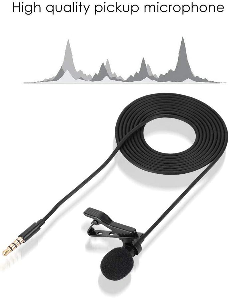 Lapel Microphone Condenser Mic，Small Mini Lavalier Lapel Omnidirectional Condenser Microphone for Samsung Android & Windows Smartphones  Tosuny   