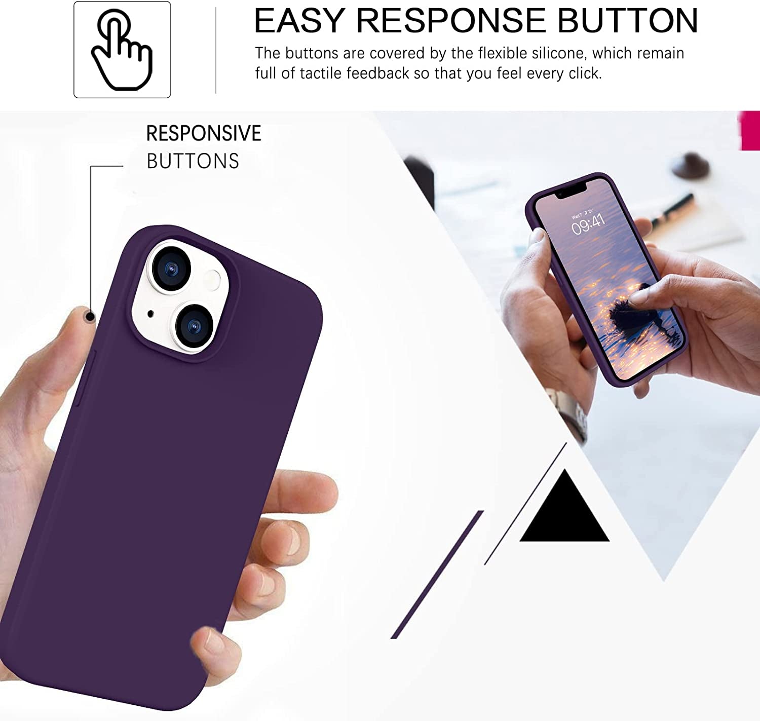 BENTOBEN Compatible with Iphone 14 Case, Liquid Silicone Gel Rubber Bumper Microfiber Lining Hard Back Shockproof Protective Phone Cover for Iphone 14 6.1",Deep Purple  BENTOBEN   