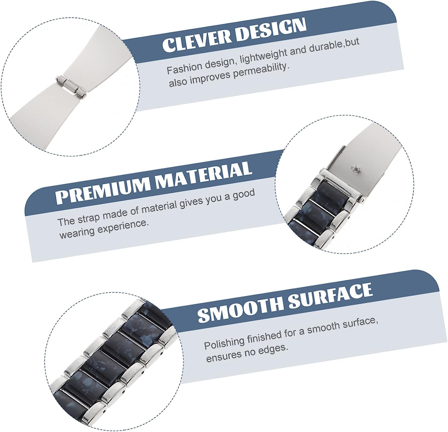 UKCOCO 2Pcs Skid Stainless Men Business Anti- Gift Anti-Skid Belt Accessory Watchband Anti-Slip for Replaceable Metal Band Watch Strap Slip  UKCOCO   