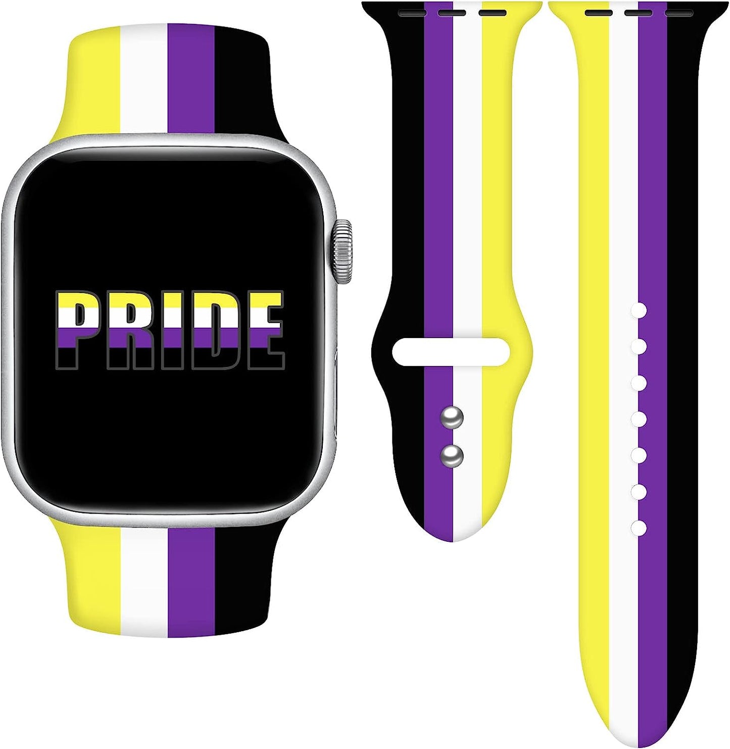 Vieeki Pride Watch Band Compatible with Apple Watch 38Mm 40Mm 41Mm 42Mm 44Mm 45Mm 49Mm Replaceable Silicone Smartwatch Straps for Iwatch Series Ultra SE 8 7 6 5 4 3 2 1  Vieeki Non 38mm/40mm/41mm 