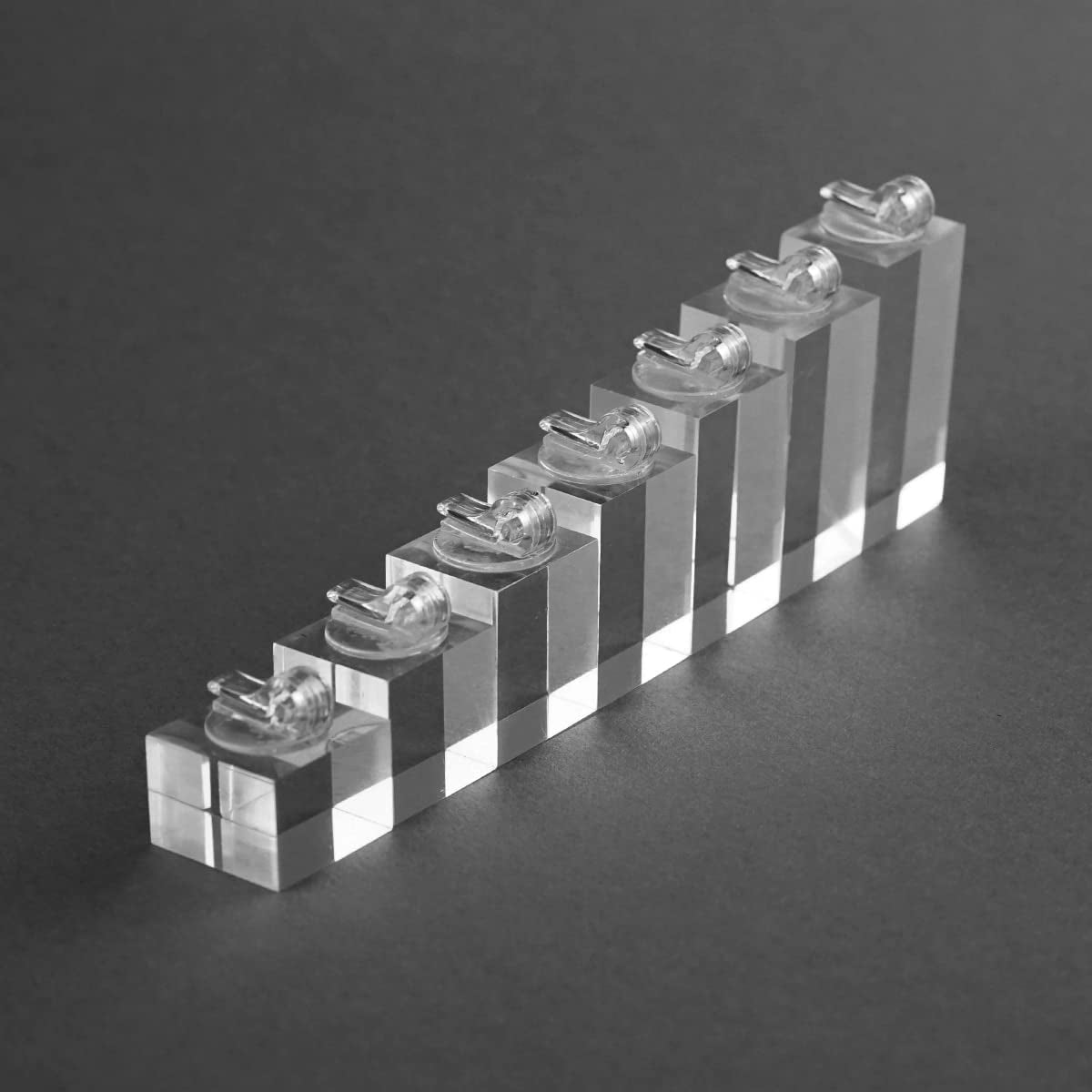 Sccsport 7Pcs Different Height Clear Finger Ring Display Stand Showcase Jewelry Holder  sccsport   