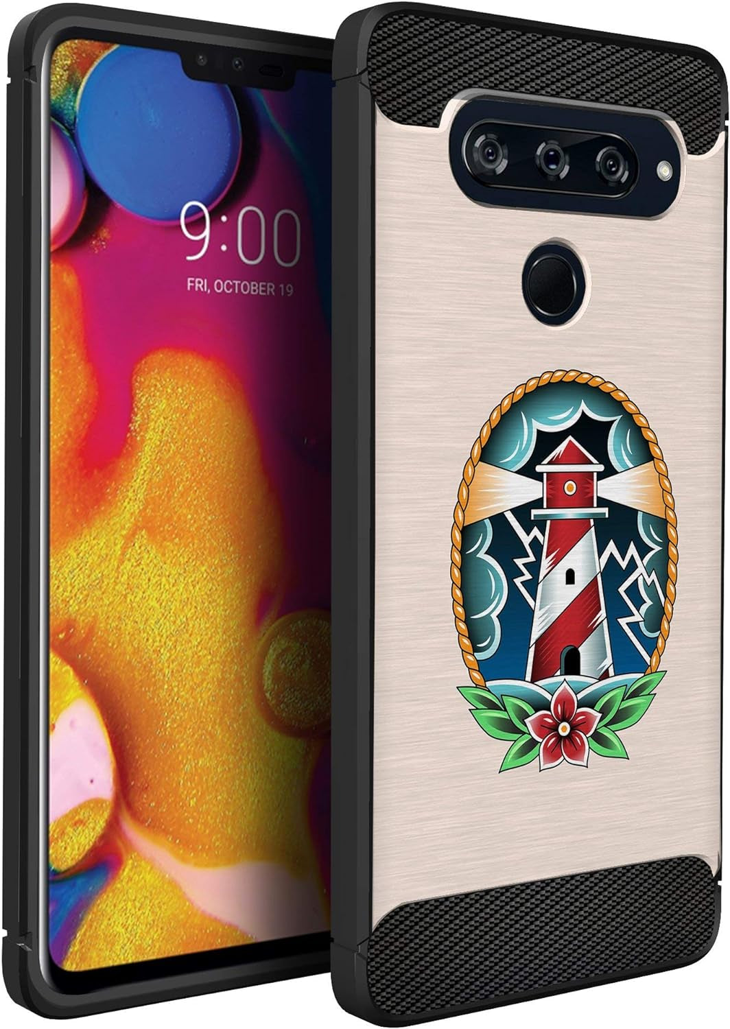 Casesondeck Case Compatible with LG V40 Thinq, Slim Precise Fit TPU Case, Scratch Protection and Unique Design (Shark Attack)  CasesonDeck Watch Tower  