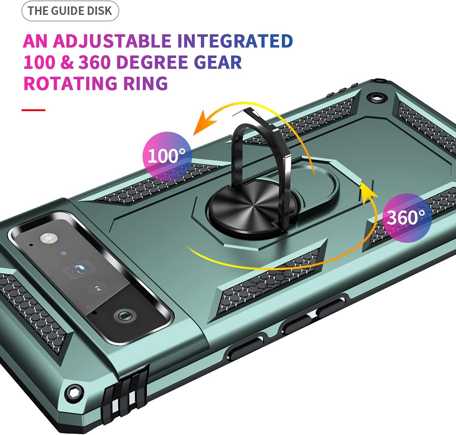 Korecase Designed for Google Pixel 6 Pro Case Heavy Duty Rugged Full Body Shockproof Scratch Proof Screen Protection Built-In 360 Ring Kickstand Military Hard Cover for Men Women Green  Korecase   