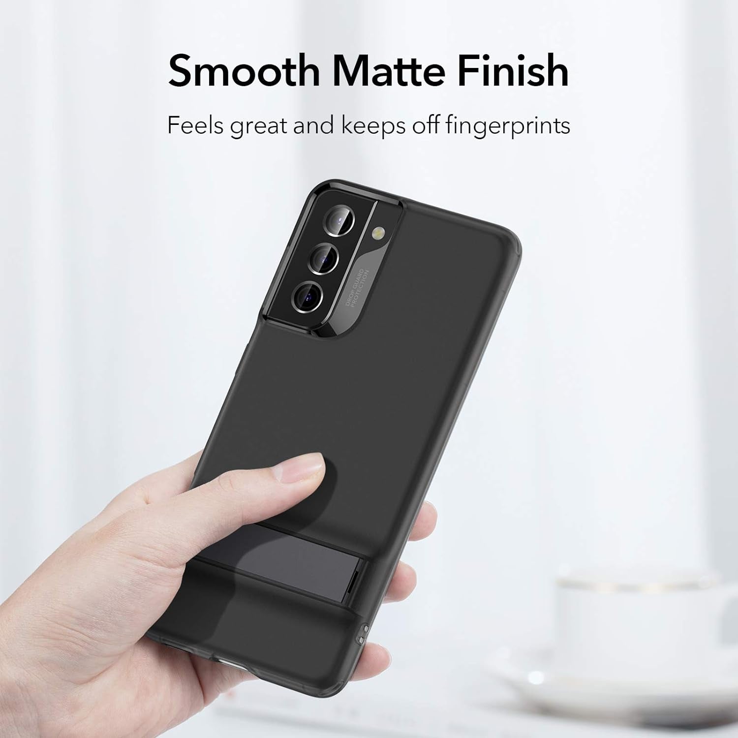 ESR Metal Kickstand Case Compatible with Samsung Galaxy S21 plus (6.7-Inch) (2021) [Reinforced Drop Protection] [Portrait and Landscape Stand], Translucent Black  Electronic Silk Road Corp   