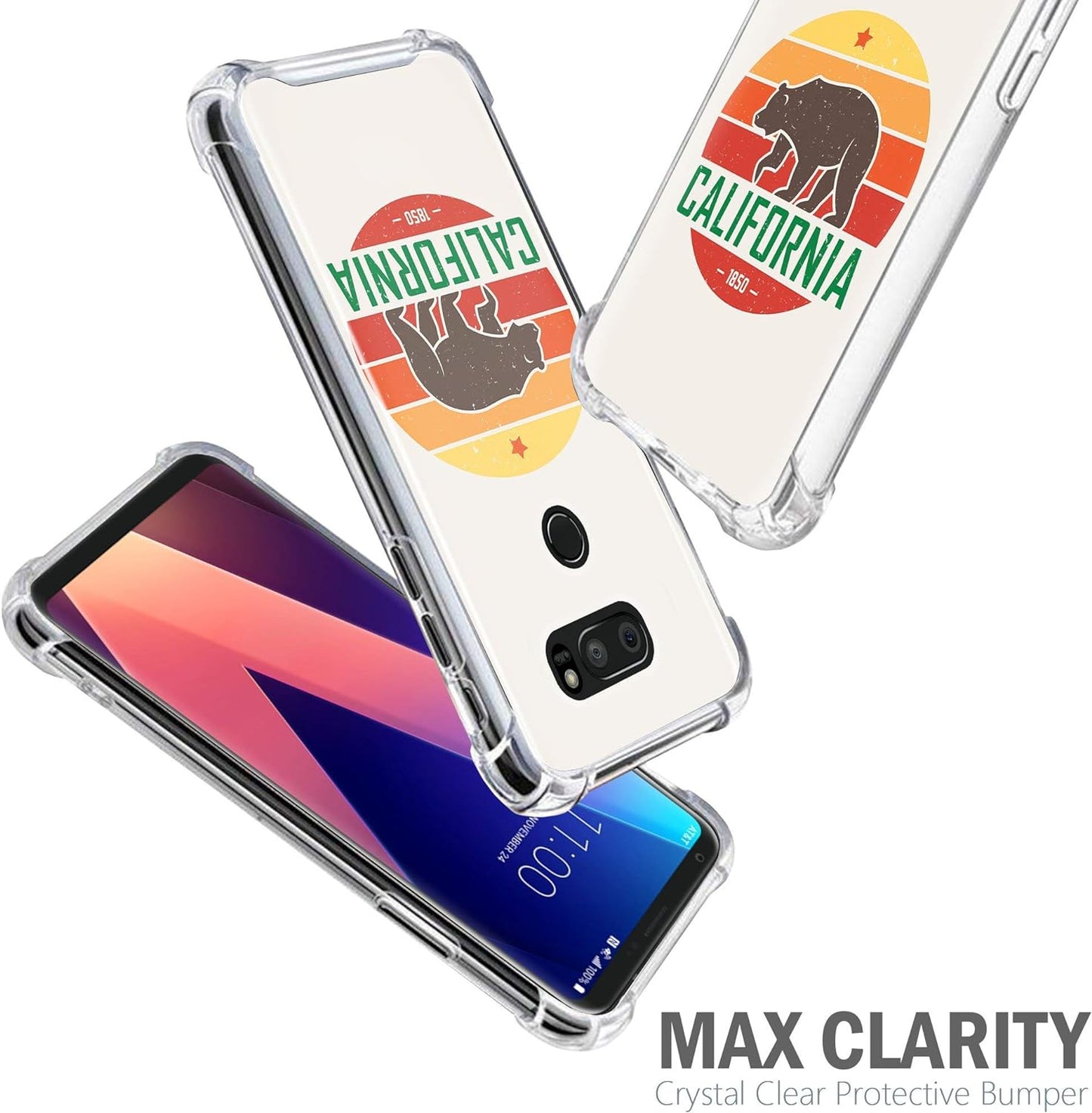 Casesondeck Case Compatible with [LG V30S Thinq and LG V30] Slim Precise Fit TPU Case, Scratch Protection Unique Design (California)  CasesonDeck   