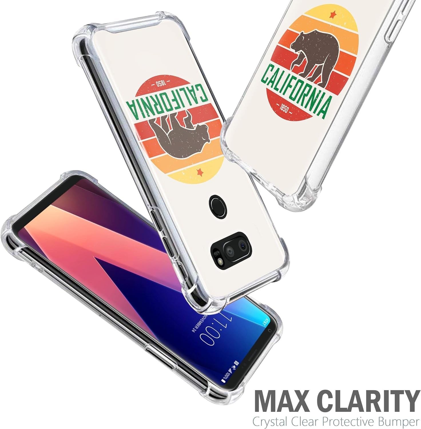 Casesondeck Case Compatible with [LG V30S Thinq and LG V30] Slim Precise Fit TPU Case, Scratch Protection Unique Design (California)  CasesonDeck   
