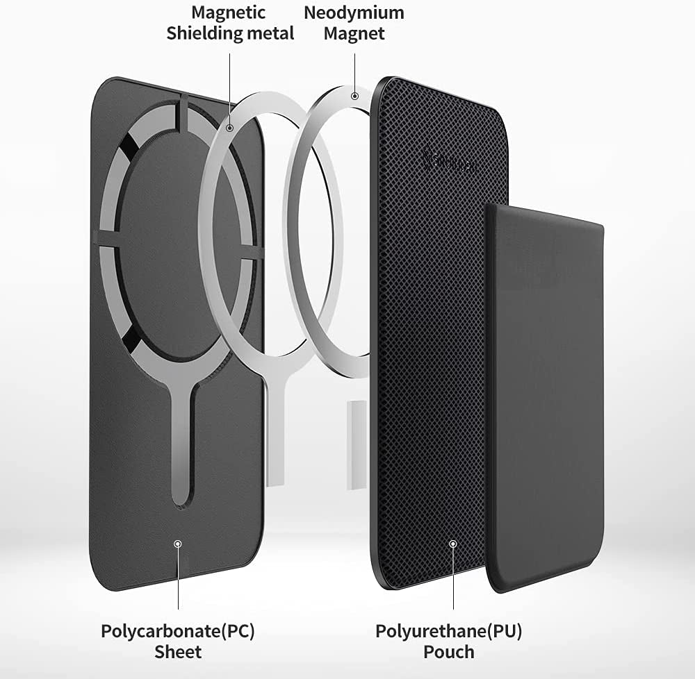 Sinjimoru Basic Cell Phone Wallet Stick On, Phone Card Holder for Back of Phone for Magsafe Wallet Compatible with Iphone 14 & 13 12 Series. M-Basic Black  Sinjimoru Co. Ltd   