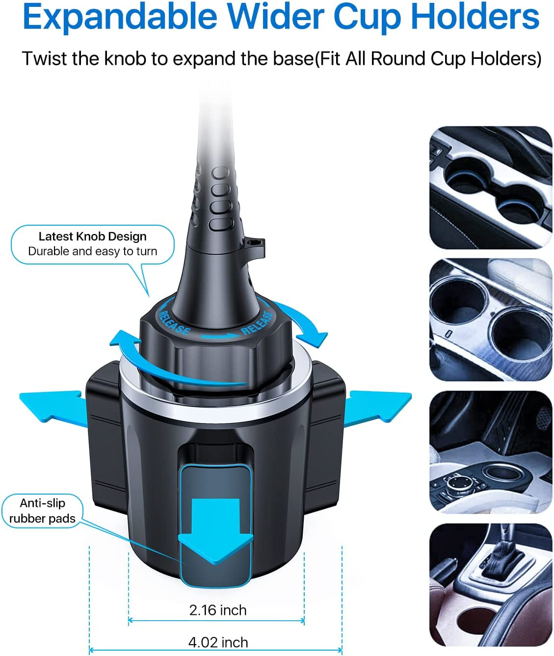 Andobil [Newest & Solidest 15In Cup Holder Phone Mount, [Stable & Adjustable] Long Gooseneck Cup Phone Holder for Car Truck [Military-Grade] Fit for Iphone 14 13 12 Pro Max & All Cell Phones  andobil   