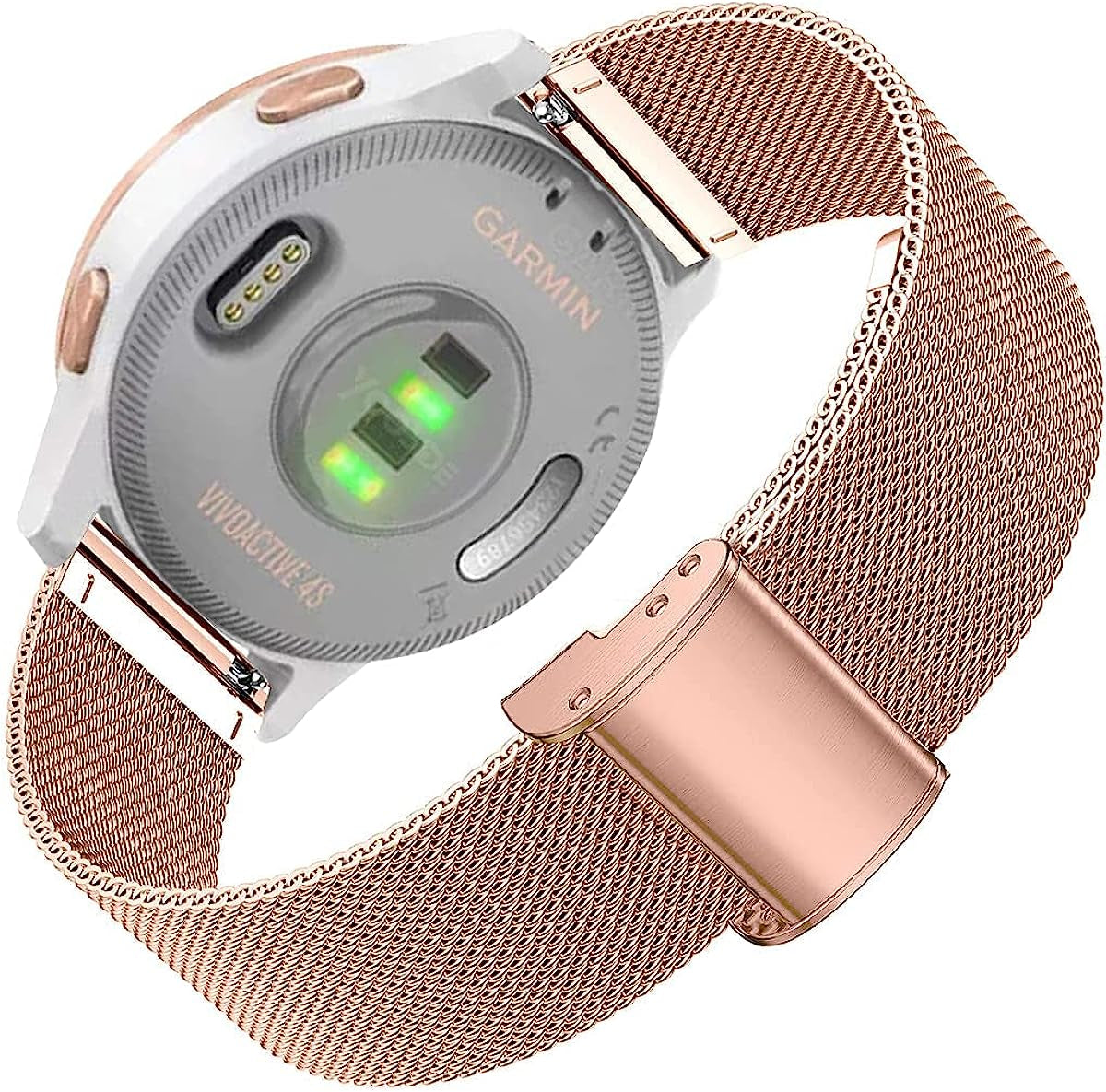 Krudary Bands Compatible with Garmin Vivoactive 4S /Venu 2S/ Vivomove 3S, 18Mm Mesh Woven Stainless Steel Watch Band Metal Bracelet for Garmin Forerunner 255S 41Mm  Krudary   