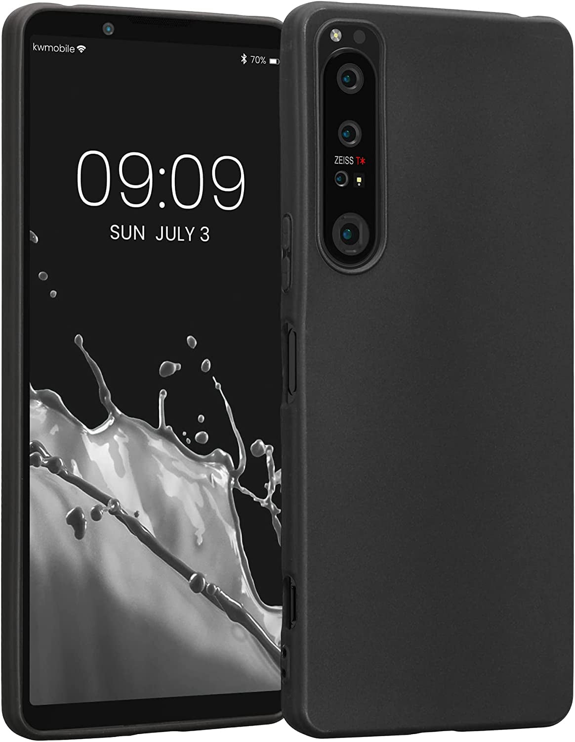 Kwmobile Case Compatible with Sony Xperia 1 IV Case - Soft Slim Protective TPU Silicone Cover - White Matte  KW-Commerce Black  