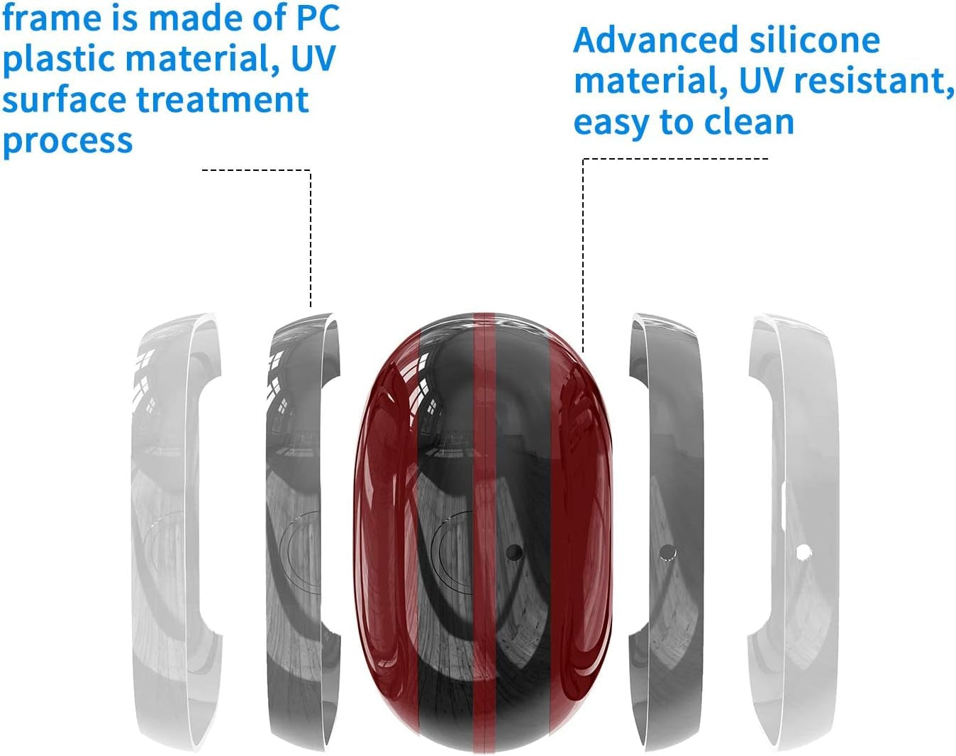 Compatible with Powerbeats Pro Case Cover, Anti-Lost and Shock-Proof Easy-To-Carry Durable Silicone Protective Case Skin for 2019 Latest Beats Powerbeats Pro (Burgundy)  meiyasy   