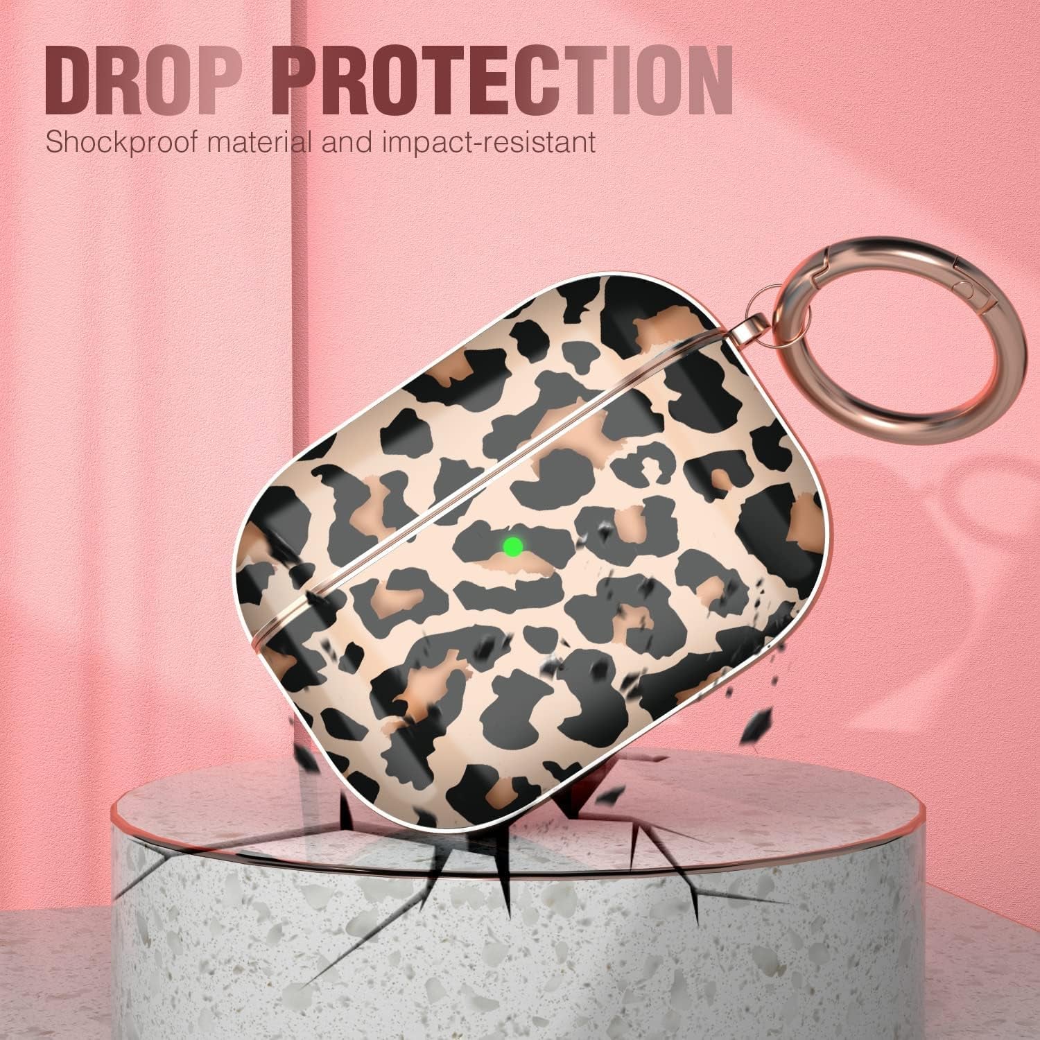 Maxjoy Compatible Airpods Pro Case Cover, Leopard Print Air Pod Pro Case Cute Protective Hard Ipod Pro Cover for Women Men with Keychain Designed for Airpods Pro Charging Case 2019  Maxjoy   