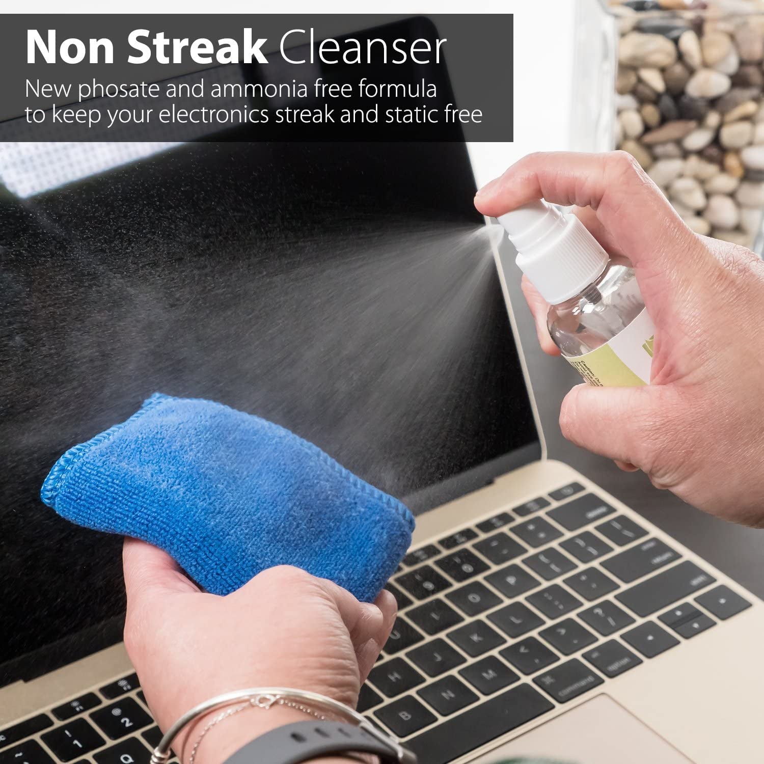Greatshield Screen Cleaning Kit with 2 Bottle Solution (60Ml and 120Ml), 2 Microfiber Cloths, 20 Non-Alcohol Screen Cleaning Wipes, and Brush for Laptops, PC Monitors, Smartphones, Tablets, Tvs  GreatShield   