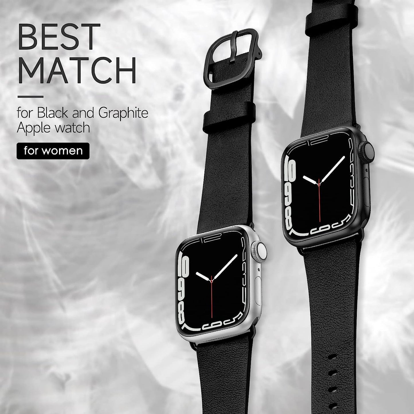 Eyamumo Thin Leather Band Compatible with Apple Watch Bands 41Mm 40Mm 38Mm Women, Genuine Leather Bands Wristbands Replacement Straps for Apple Iwatch SE2 SE Series 8 7 6 5 4 3 2 1  Eyamumo   