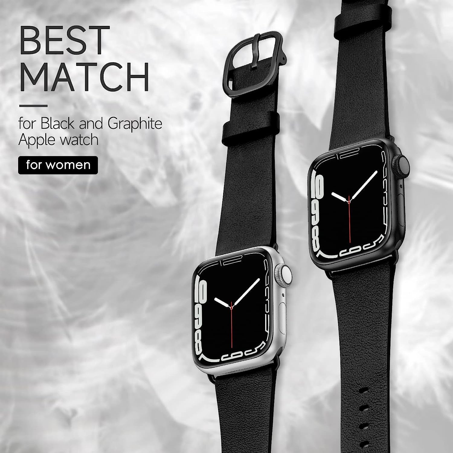 Eyamumo Thin Leather Band Compatible with Apple Watch Bands 41Mm 40Mm 38Mm Women, Genuine Leather Bands Wristbands Replacement Straps for Apple Iwatch SE2 SE Series 8 7 6 5 4 3 2 1  Eyamumo   