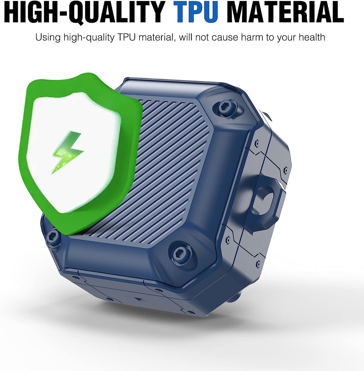 Valkit Compatible Samsung Galaxy Buds 2 Pro Case/Galaxy Buds Pro/2/Live Case Cover, Cool Military Full Body Shockproof Case with Keychain for Men Women Samsung Earbuds Protective Skin, Blue  VKT   