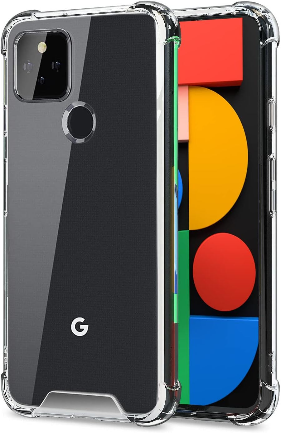 KIOMY Google Pixel 5 Case Diamond Clear with Hybrid anti Yellow Design Hard PC Back Shell with TPU Raised Bezel Shockproof Bumper Protective Ultra Transparent Slim Fit and Thin Cell Phone Cover  KIOMY   