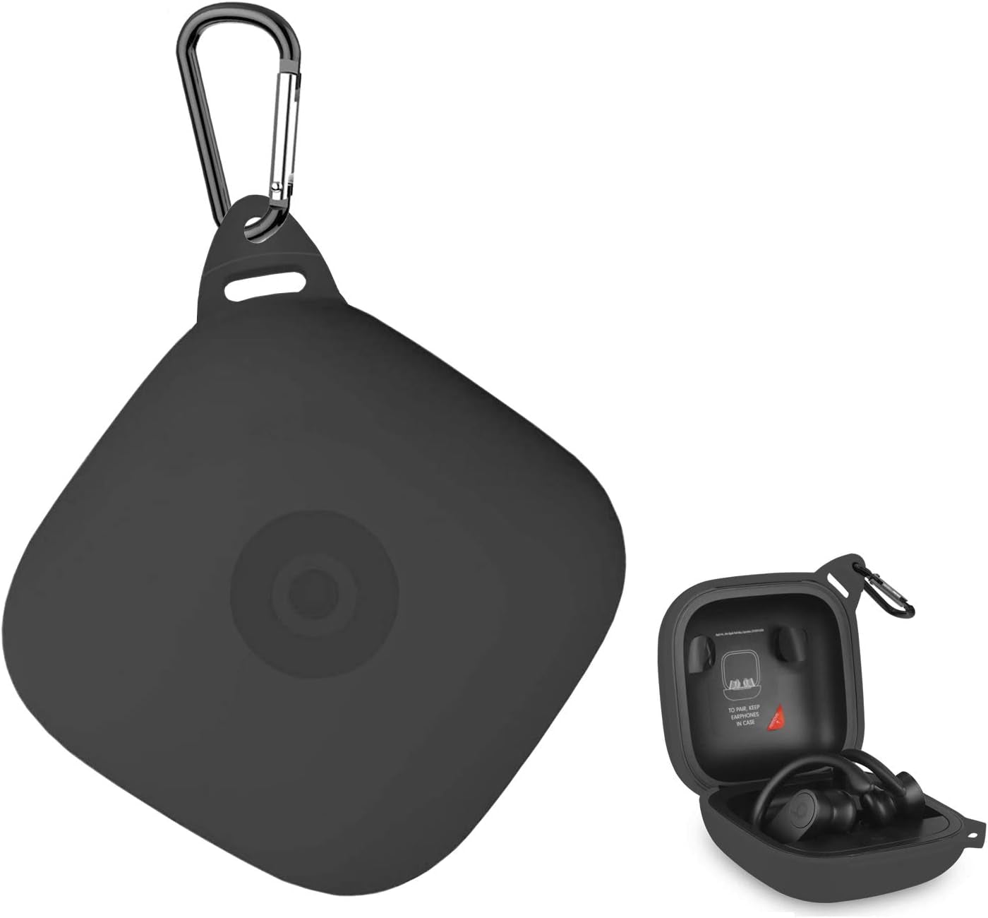 Anti Lost Carrying Protective Silicone Replacement Case for Beats Powerbeats Pro 2019 Full Body Protection Shockproof Powerbeats Charging Case Skin and Cover with Carabiner Red  REEYEAR Black Powerbeats Pro 