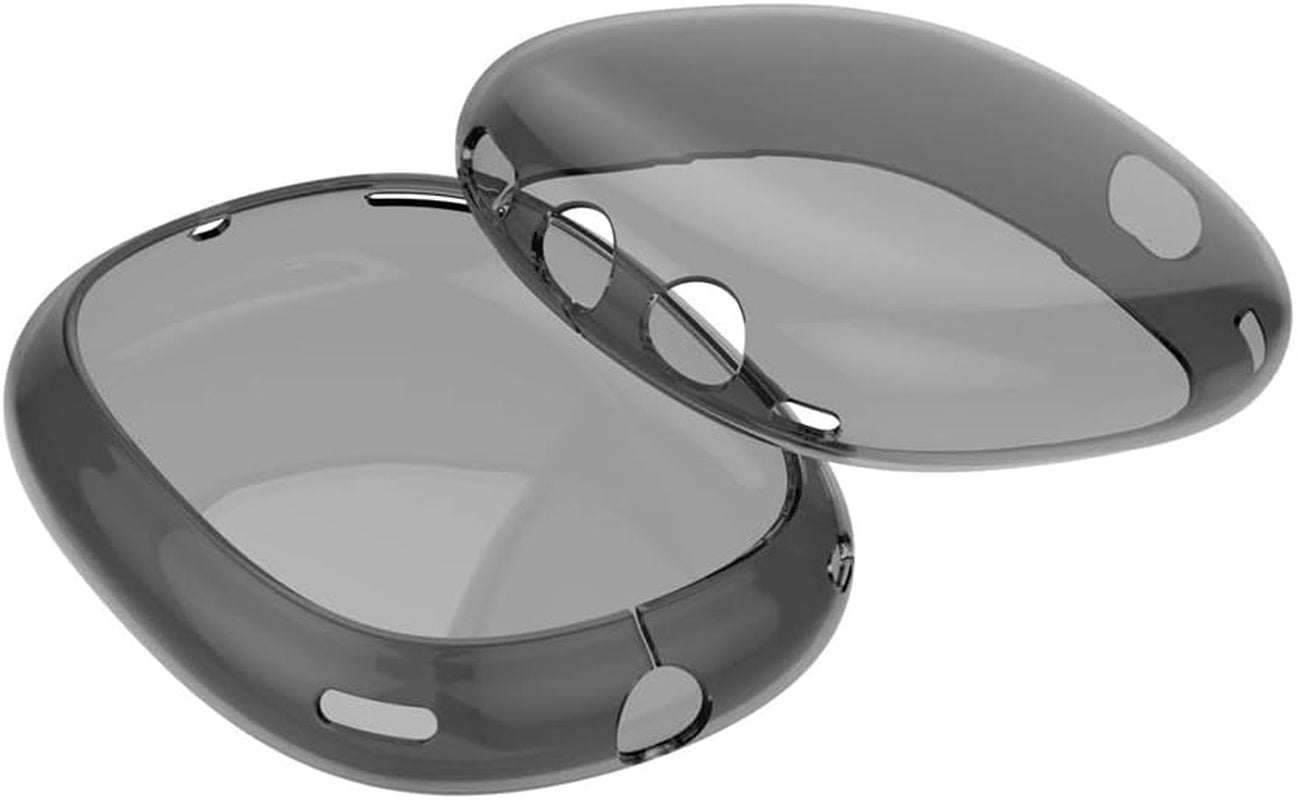 For Airpods Max Transparent Case Cover,2Pcs/Set Soft Anti-Scratch Soft Protective Cover for Airpods Max,Tpu Wireless Shockproof Headphones Case Protective Sleeve Protector (Blue)  Aoyygg black  
