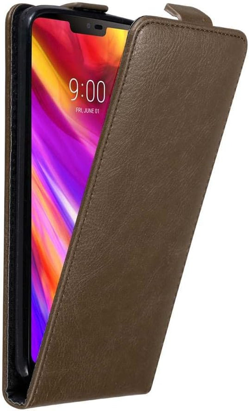 Cadorabo Case Compatible with LG G7 Thinq in Apple RED - Flip Style Case with Magnetic Closure - Wallet Etui Cover Pouch PU Leather Flip  Cadorabo Coffee Brown  