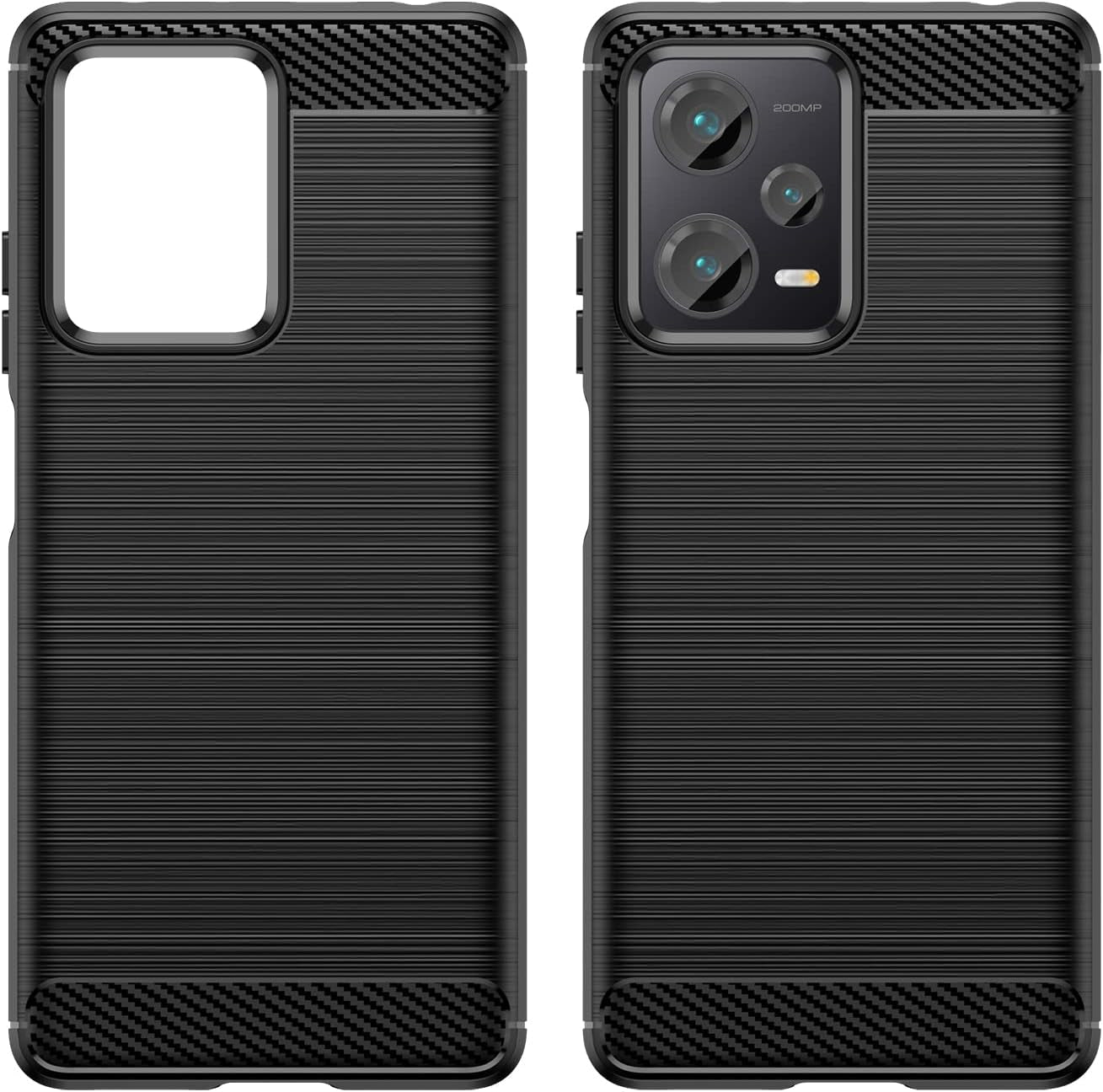 For Redmi Note 12Pro+ plus 5G Case, Shockproof Phone Case - Anti-Fall Protection Phone Case Shock-Absorbing Flexible TPU Carbon Fiber Protection Phone Case - for Xiaomi Redmi Note 12Pro plus 5G(Black)  Aikcks   