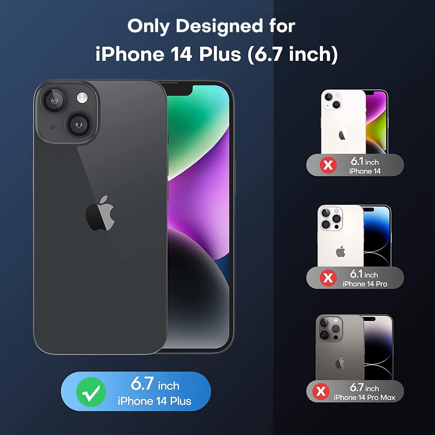 TAURI [5 in 1 Magnetic Case for Iphone 14 plus [Military Grade Drop Protection] with 2X Screen Protector +2X Camera Lens Protector, Translucent Matte Slim Fit Designed for Magsafe Case-Green  TAURI   