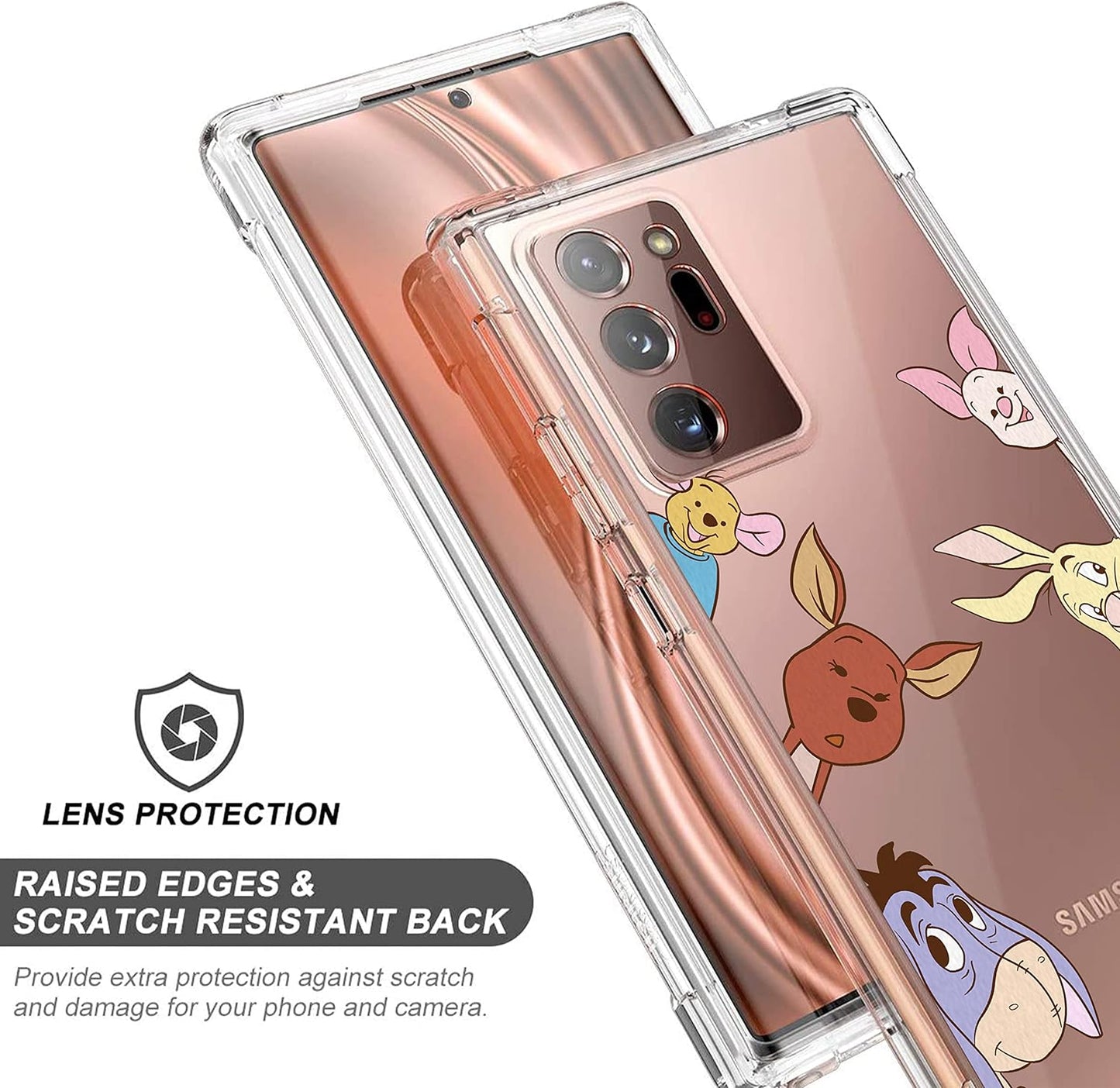 Oqplog TPU Case for Samsung Galaxy Note 20 Ultra Cartoon Cute 3D Kawaii Fun Design Soft Cover, Cool Funny Fashion Unique Clear Cases for Samsung Galaxy Note 20U Shell Boys Girls Teen (Wnie Friends)  Harvey Michael   