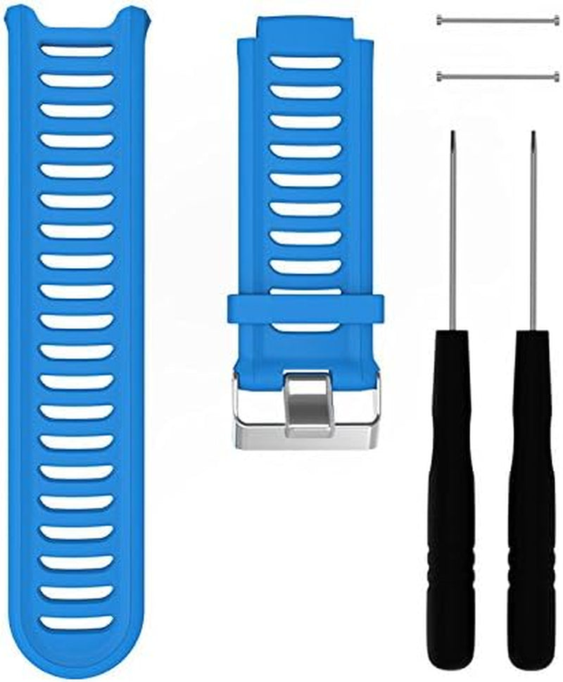 QGHXO Band for Garmin Forerunner 910XT, Soft Silicone Replacement Watch Band Strap for Garmin Forerunner 910XT Sport Watch, Fits 6.0 Inches-8.1 Inches Wrist  QGHXO Blue  