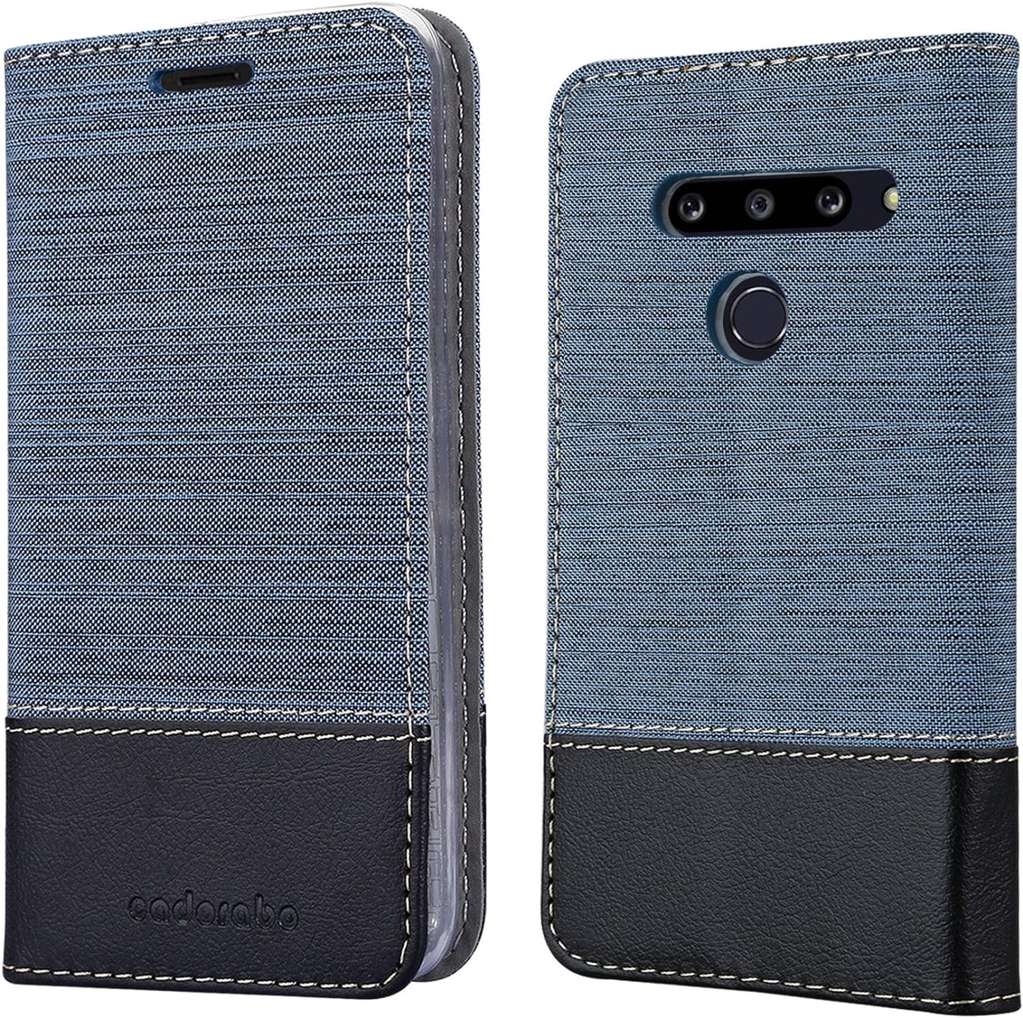 Cadorabo Book Case Compatible with LG G8 in Dark Blue Black - with Magnetic Closure, Stand Function and Card Slot - Wallet Etui Cover Pouch PU Leather Flip  Cadorabo   