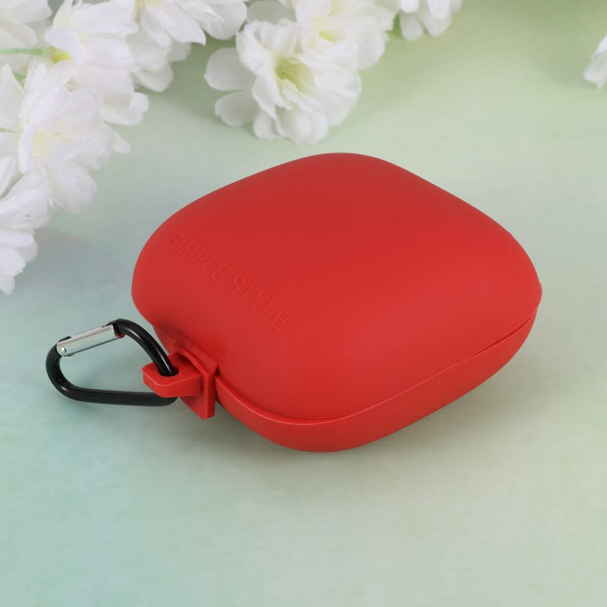 Earbud Case Earphone Protective Box Earbuds Carrying Box Silicone Headphone Cover Case with Carabiner Compatible for Powerbeats Pro Earphone Travel Pouch  Hemobllo   