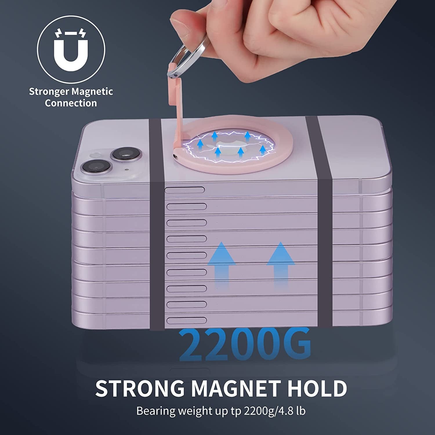 Rimyam Magnetic Phone Ring Holder for Magsafe Phone Grip&Stand 360° Rotation Grip Finger Kickstand Compatible with Iphone 14 13 12 plus Pro Pro Max Mini Magsafe Accessories  Rimyam   