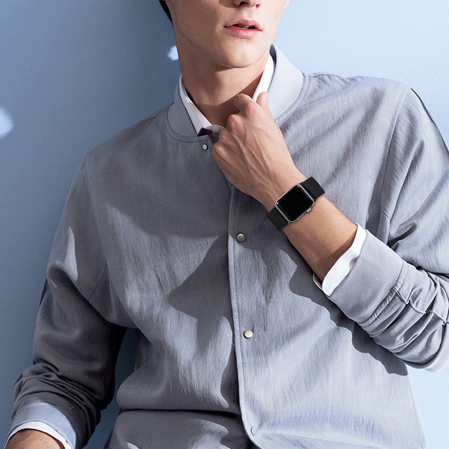 Stretchy Nylon Bands Compatible with Apple Watch Band 38Mm 40Mm 41Mm 42Mm 44Mm 45Mm 49Mm for Women Men, Elastic Solo Loop Adjustable Sport Braided Strap for Iwatch Series 8 7 SE 6 5 4 3 2 1,4 Packs  Sunnywoo   